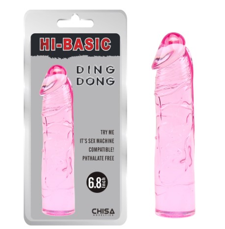 Фалоімітатор реалістичний Chisa Ding Dong, гель, рожевий, 17.5 см х 3.8 см - Зображення 1