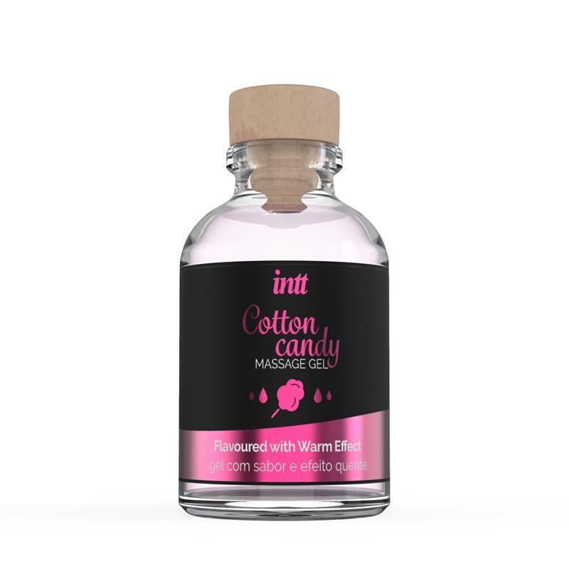 Масажний гель Intt Cotton Candy, 30 мл, з розігрівом для поцілунків зі смаком солодка вата - Изображение 1
