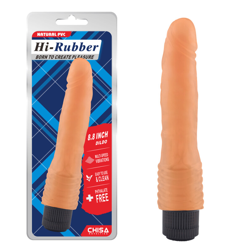 Вібратор реалістичний Chisa Hi-Rubber бежевий, 21.7 х 4.1 см