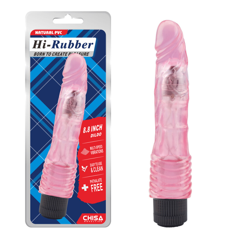 Вібратор реалістичний рожевий Chisa Hi-Rubber 8.8 Dildo, 21.7 см х 4.1 см - Зображення 1