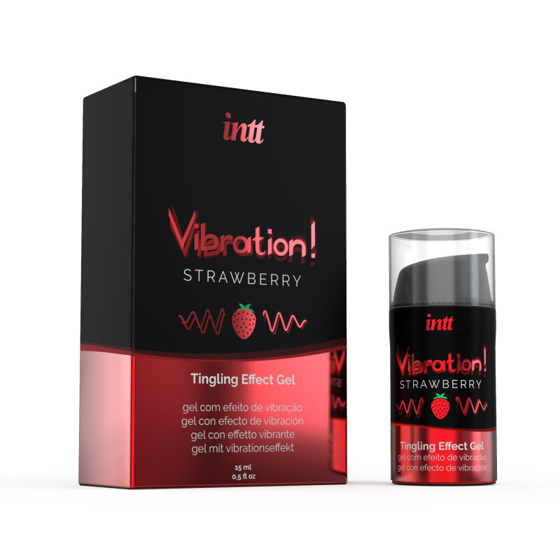 Рідкий вібратор Intt Vibration Strawberry, 15 мл, зі смаком полуниці