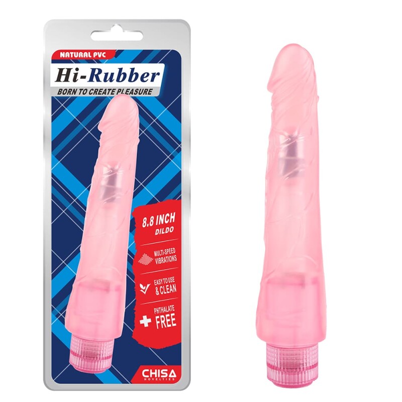 Вібратор реалістичний Chisa Hi-Rubber, рожевий, 23 см х 5 см