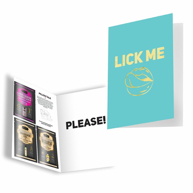 Подарункова листівка з набором сашетів плюс конверт Kama Sutra Lick Me Please