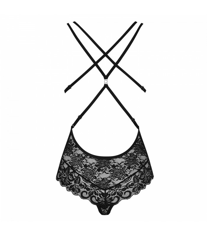 Сексуальное боди полупрозрачное, из кружева с рисунками   teddy black L/XL - Изображение 5