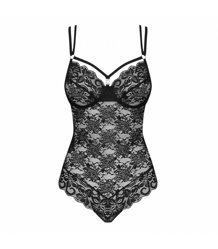 Сексуальное боди полупрозрачное, из кружева с рисунками   teddy black L/XL - Изображение 6