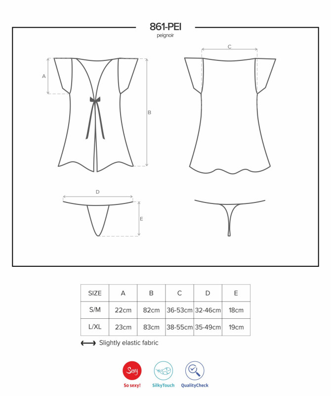 Халат еротичний з мереживом L / XL - Изображение 7