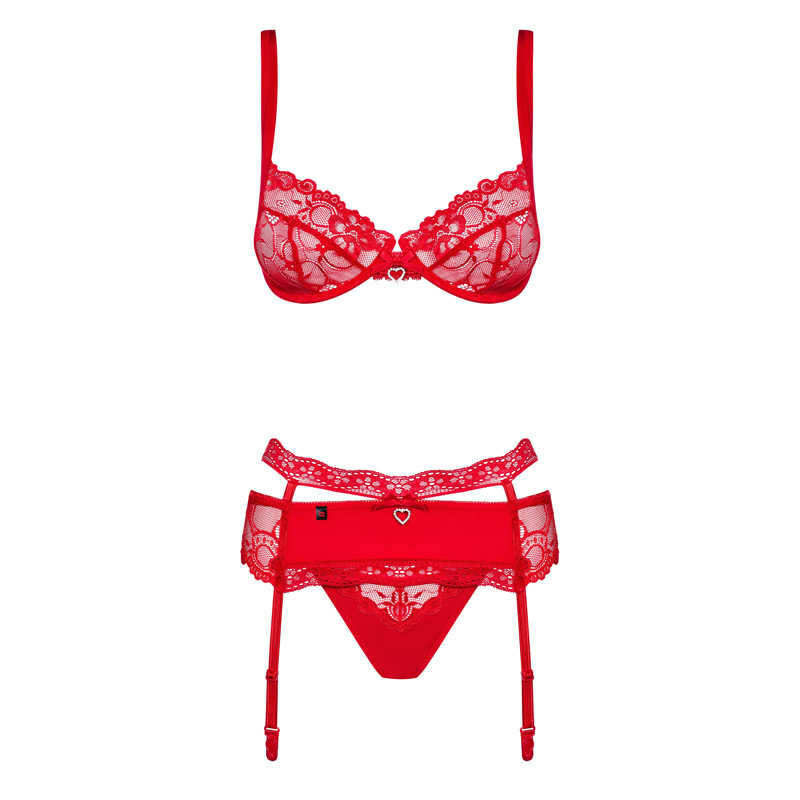 Комплект червоний мереживний Heartina S / M - Зображення 4