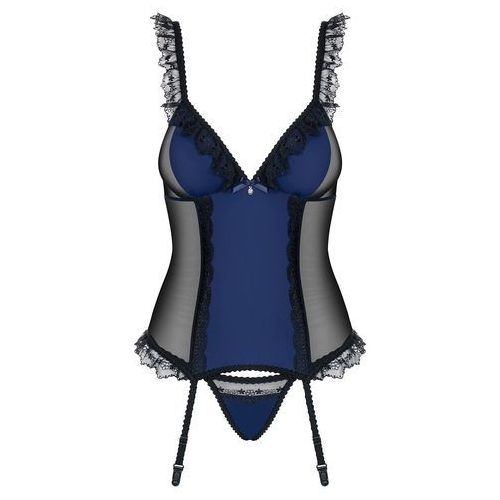 Еротичний корсет напівпрозорий з рюшами corset & thong L / XL - Изображение 7