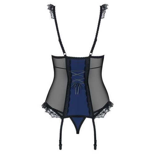 Еротичний корсет напівпрозорий з рюшами corset &amp; thong L / XL - Изображение 8