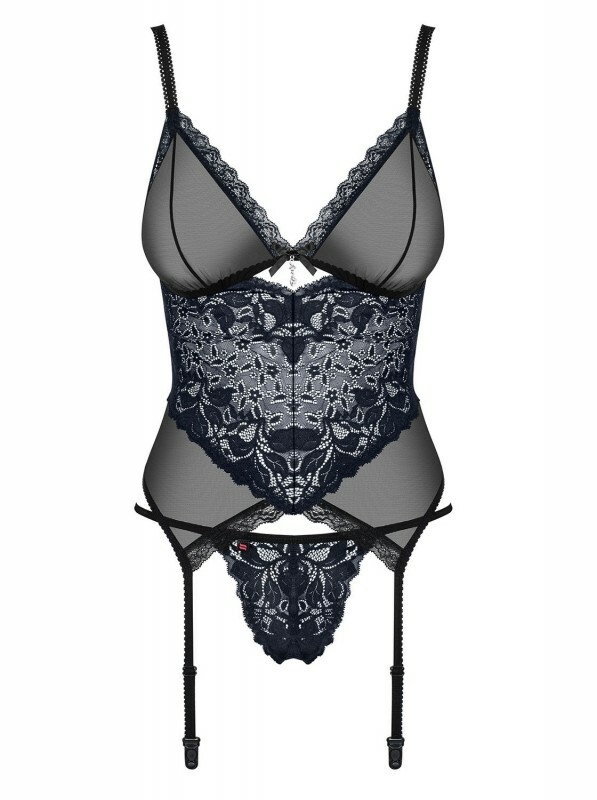 Сексуальний корсет з підвіскою між грудьми corset &amp; thong S / M - Зображення 7