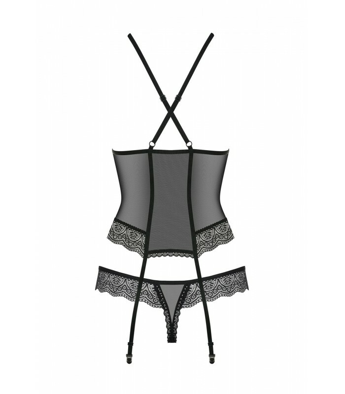 Еротичний корсет з прикрасою з підвіски corset &amp; thong S / M - Зображення 9