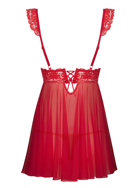 Еротична червона сорочка з оборками Babydoll L / XL - Зображення 9