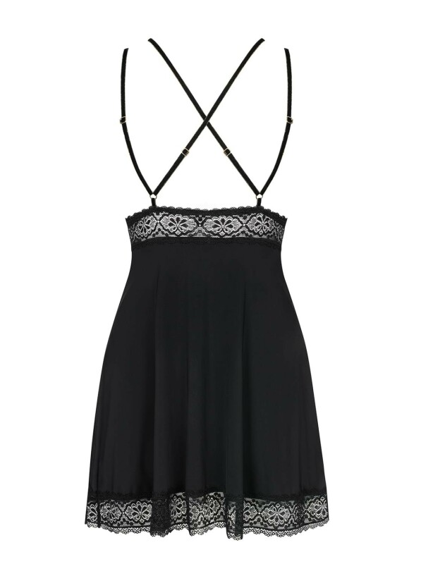 Красива чорна сорочка з мереживом Babydoll L/XL - Изображение 4