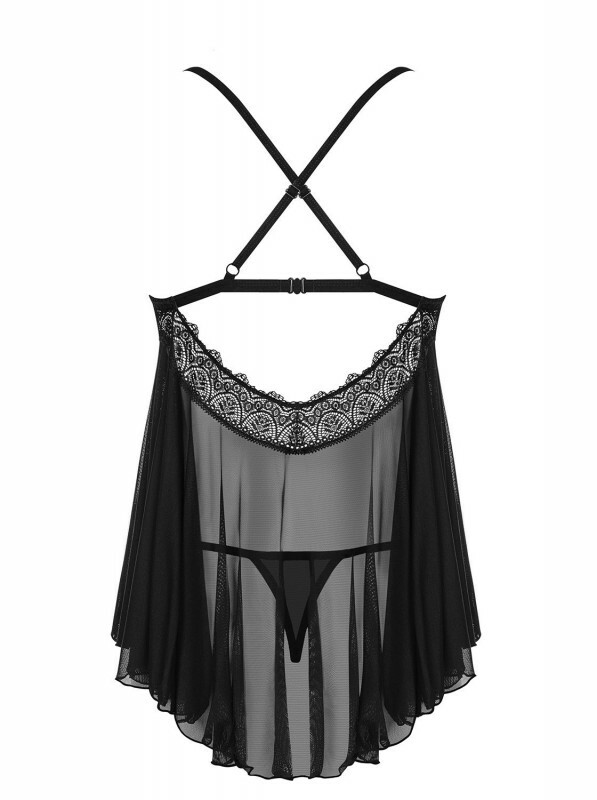 Еротична чорна сорочка Babydoll S/M - Изображение 9