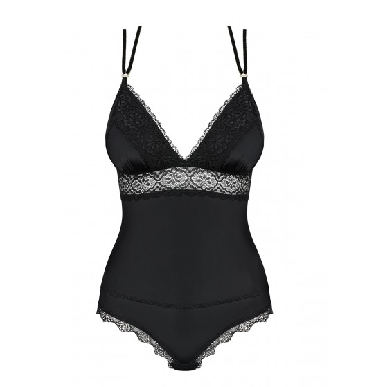 Еротичний боді, з мереживом з атласної тканини Lolitte teddy black S/M - Зображення 7