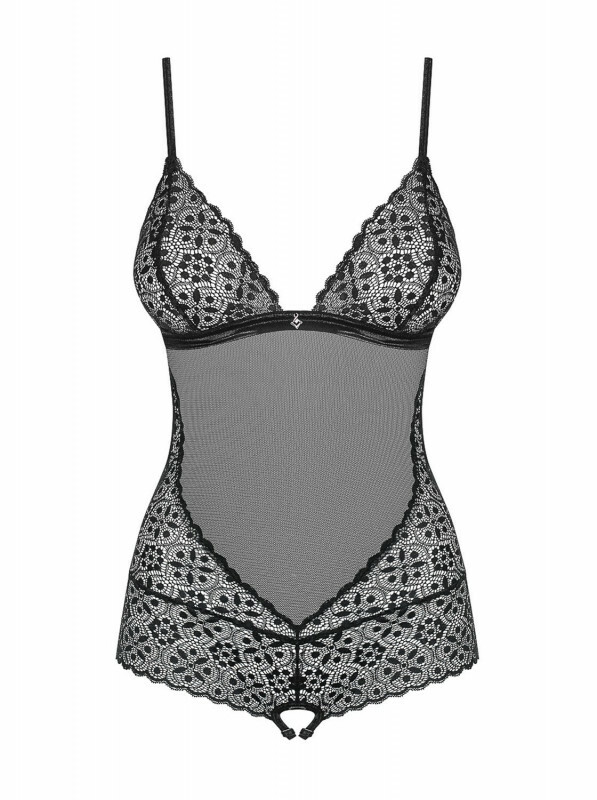 Еротичний боді з мережива, з малюнком Shibu Teddy black L / XL - Зображення 8