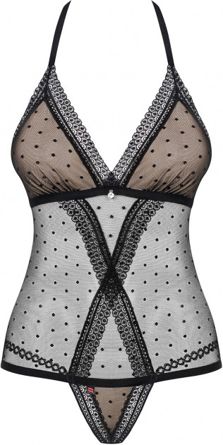Сексуальне боді Obsessive 876-TED-1, S/M, напівпрозоре, у горошок - Изображение 6