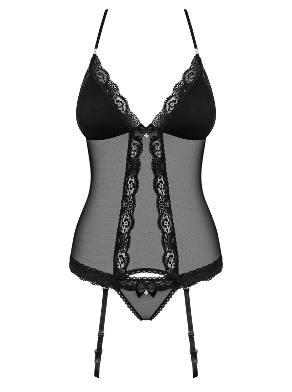 Еротичний корсет з підв'язками для панчіх corset &amp; thong L / XL - Изображение 5