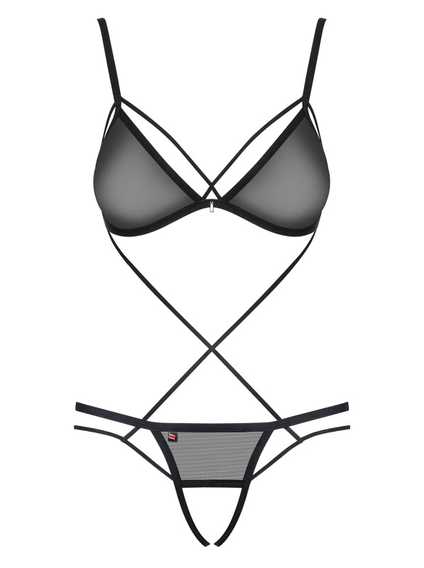 Еротичні боді з інтимним вирізом напіввідкрите crotchless Teddy S / M - Изображение 8