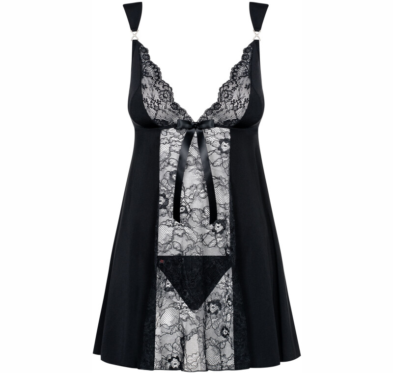 Еротична чорна сорочка з мереживом Babydoll S / M - Зображення 7