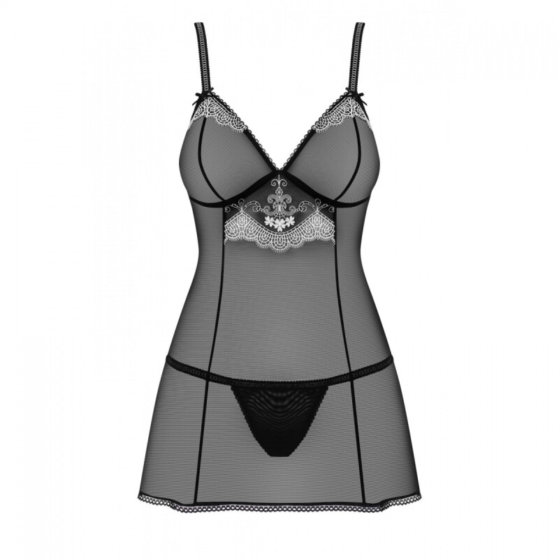 Елегантна чорна прозора сорочка Babydoll L / XL - Изображение 6