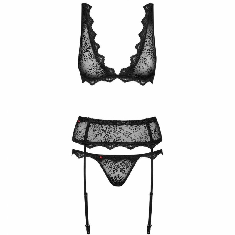 Комплект еротичний чорний з мереживом Emperita L / XL - Изображение 8