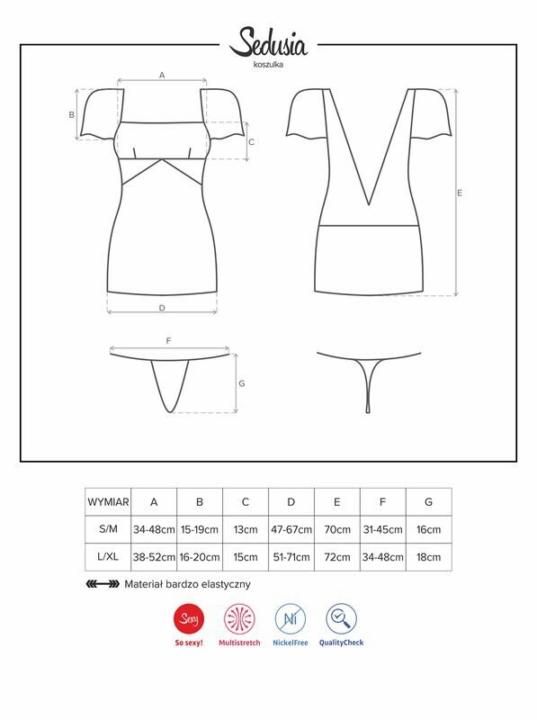 Еротична чорна сорочка з мереживом S / M - Изображение 8