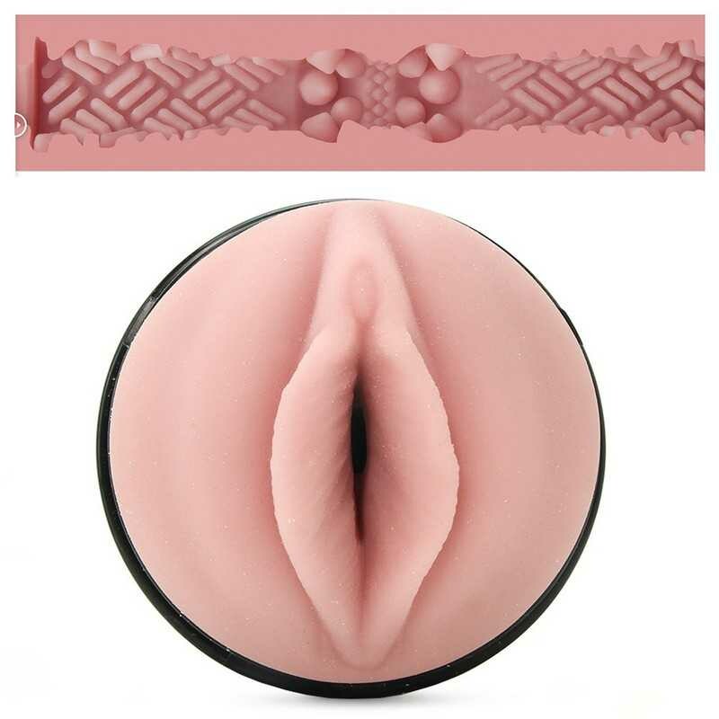 Мастурбатор вагіна в колбі Fleshlight кібершкіра, бежевий, 21 х 7.5 см - Зображення 2