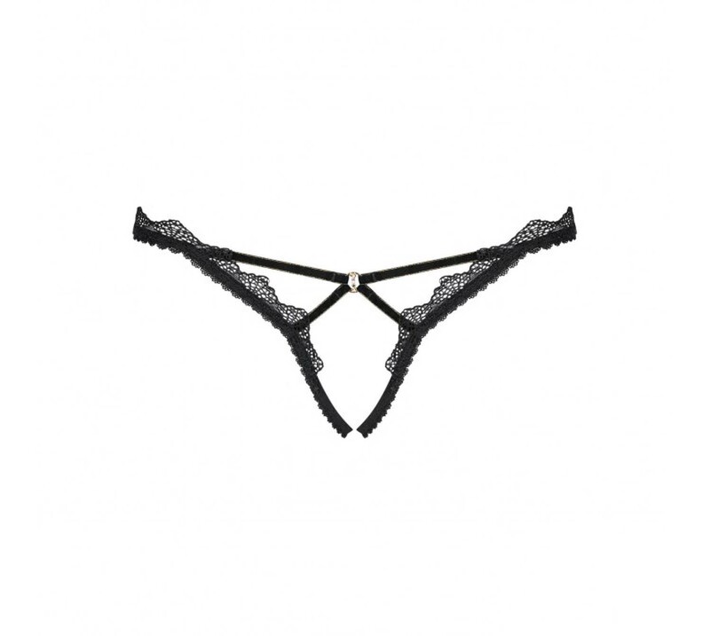Стрінги з інтимним вирізом мереживні Lolitte L / XL - Изображение 6