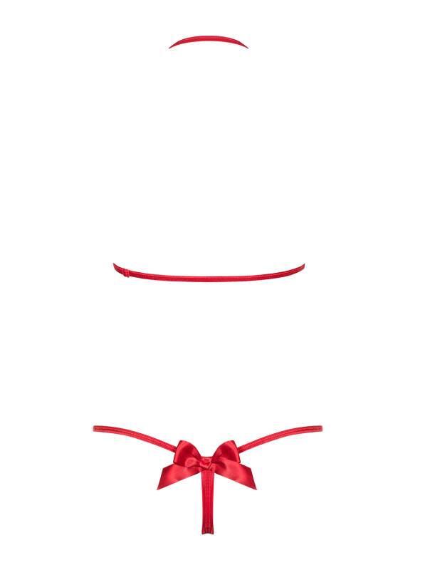 Боді Obsessive Giftella з бантами, червоне, L-XL - Изображение 9