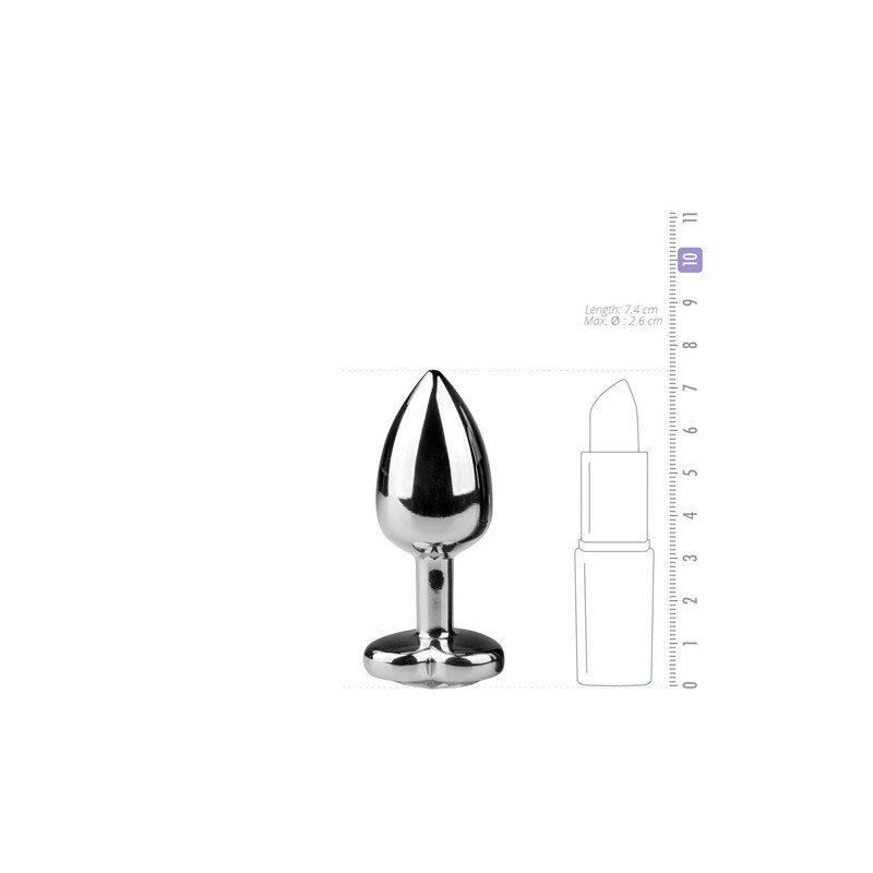 Анальна пробка метал Metal Butt Plug Silver / Clear - Зображення 2