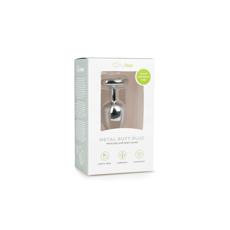 Анальна пробка метал Metal Butt Plug Silver / Clear - Зображення 3