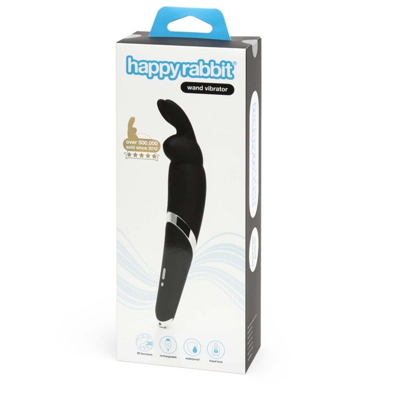 Вібратор-мікрофон Lovehoney Happy Rabbit з вушками для клітора, чорний, 26.7 х 4.6 см - Зображення 1