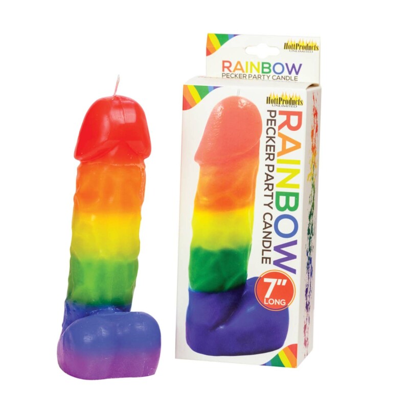 Свеча в форме радужного члена Pecker Party Candle
