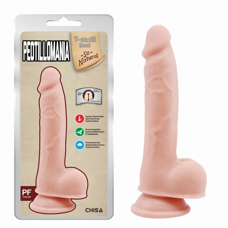 Фалоімітатор реалістичний Chisa T-skin ReaL, на присосці, бежевий, 19.5 х 3.4 см