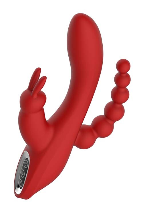 Вібратор-кролик Dream Toys Essentials Hera з анальним ланцюжком, червоний, 21 х 3.5 см - Зображення 2