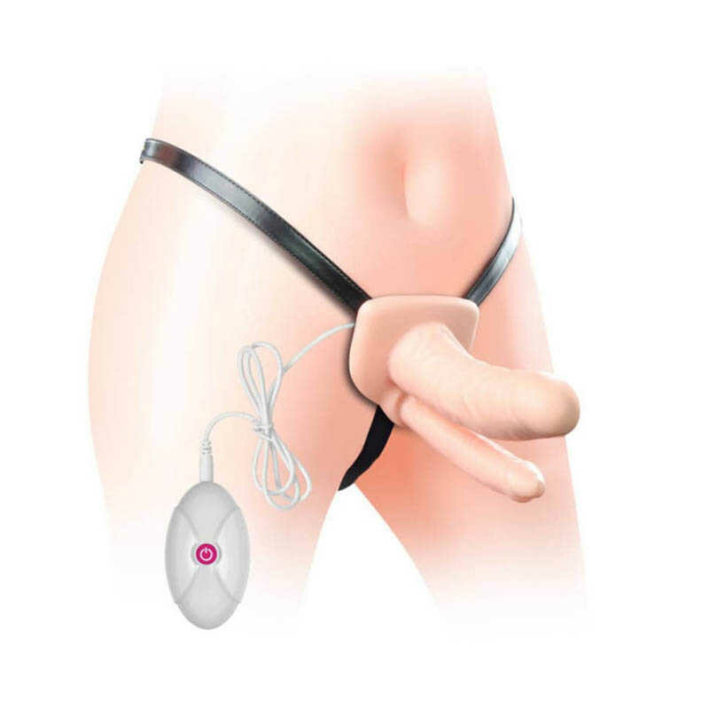 Унісекс страпон-фалопротез (порожнистий) для подвійного проникнення-Vibrating Unisex Hollow Strap On