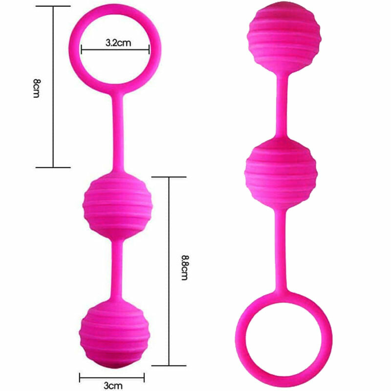 Вагінальні кульки рельєфні Kegel Ball, рожеві, 3 см - Зображення 3