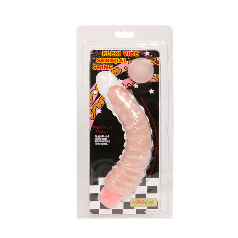 Вибратор с хребтом гнущийся из киберкожи Sensual Spine 21 см. диаметр - 4 - Зображення 2