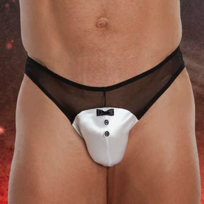 Еротичні Труси чоловічі з метеликом Thong, white, M/L - Зображення 1