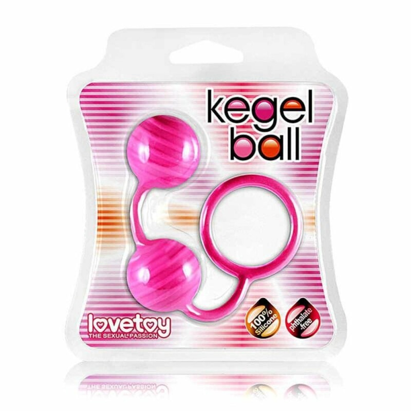 Вагінальні кульки рельєфні Kegel Ball, рожеві, 3 см - Зображення 2