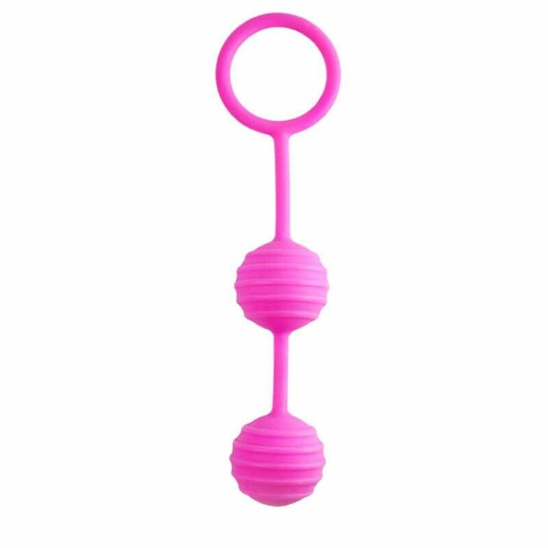 Вагінальні кульки рельєфні Kegel Ball, рожеві, 3 см
