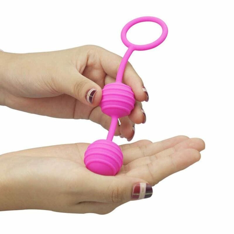 Вагінальні кульки рельєфні Kegel Ball, рожеві, 3 см - Зображення 1