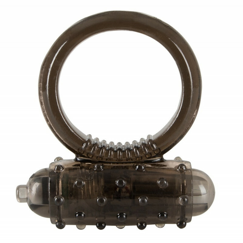 Ерекційне кільце чорне Vibro Ring Dark Silicon з вібрацією - Изображение 1