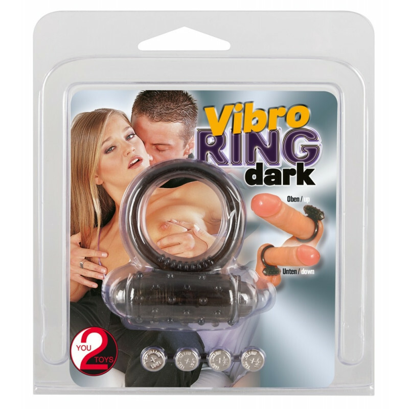 Ерекційне кільце чорне Vibro Ring Dark Silicon з вібрацією - Изображение 2