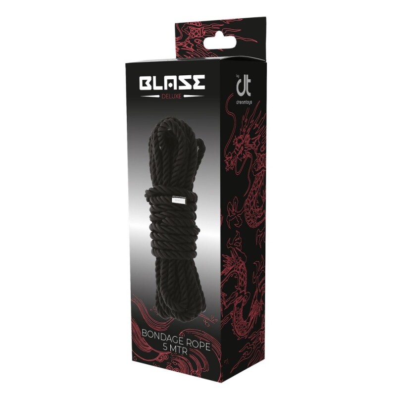 Мотузка для бондажа Dream Toys Blaze нейлонова, чорна, 5 м - Зображення 1
