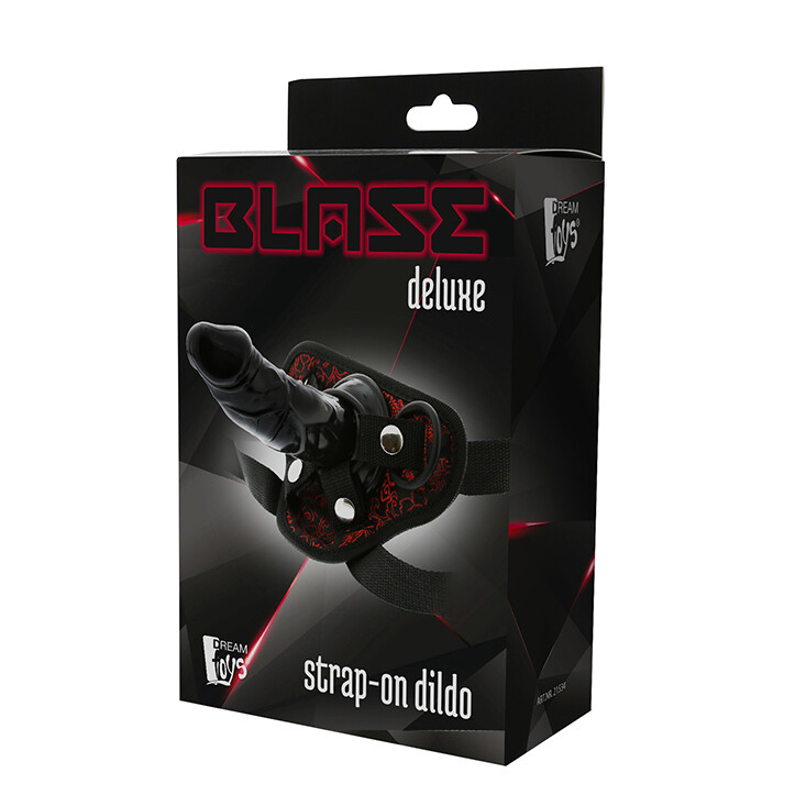Страпон Dream Toys Blaze на трусиках з вишивкою, чорний, 13 х 4 см - Изображение 1