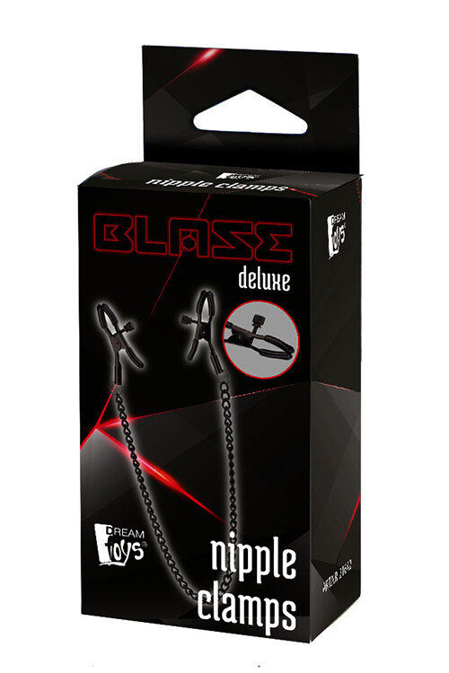 Затискачі для сосків на ланцюжку, чорні BLAZE DELUXE - Изображение 1