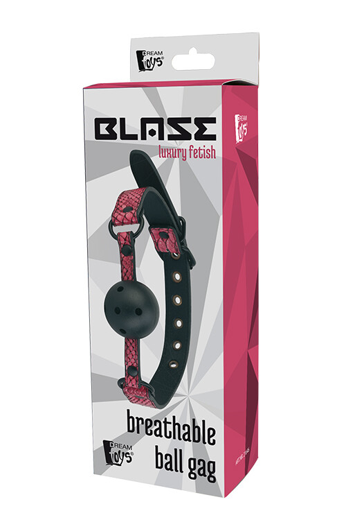 Кляп з ремінцем Dream Toys Blaze зі зміїним принтом, рожевий, 4.7 см - Зображення 1