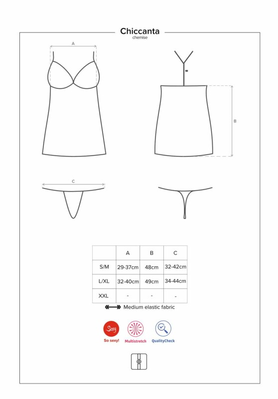 Еротична сорочка з мереживом L / XL, чорна - Зображення 9